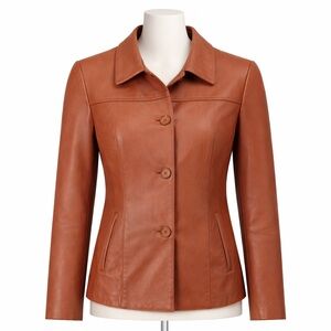 CTG 100% Lambskin Leather Jacket Buttery Soft Caramel Brown Size XS